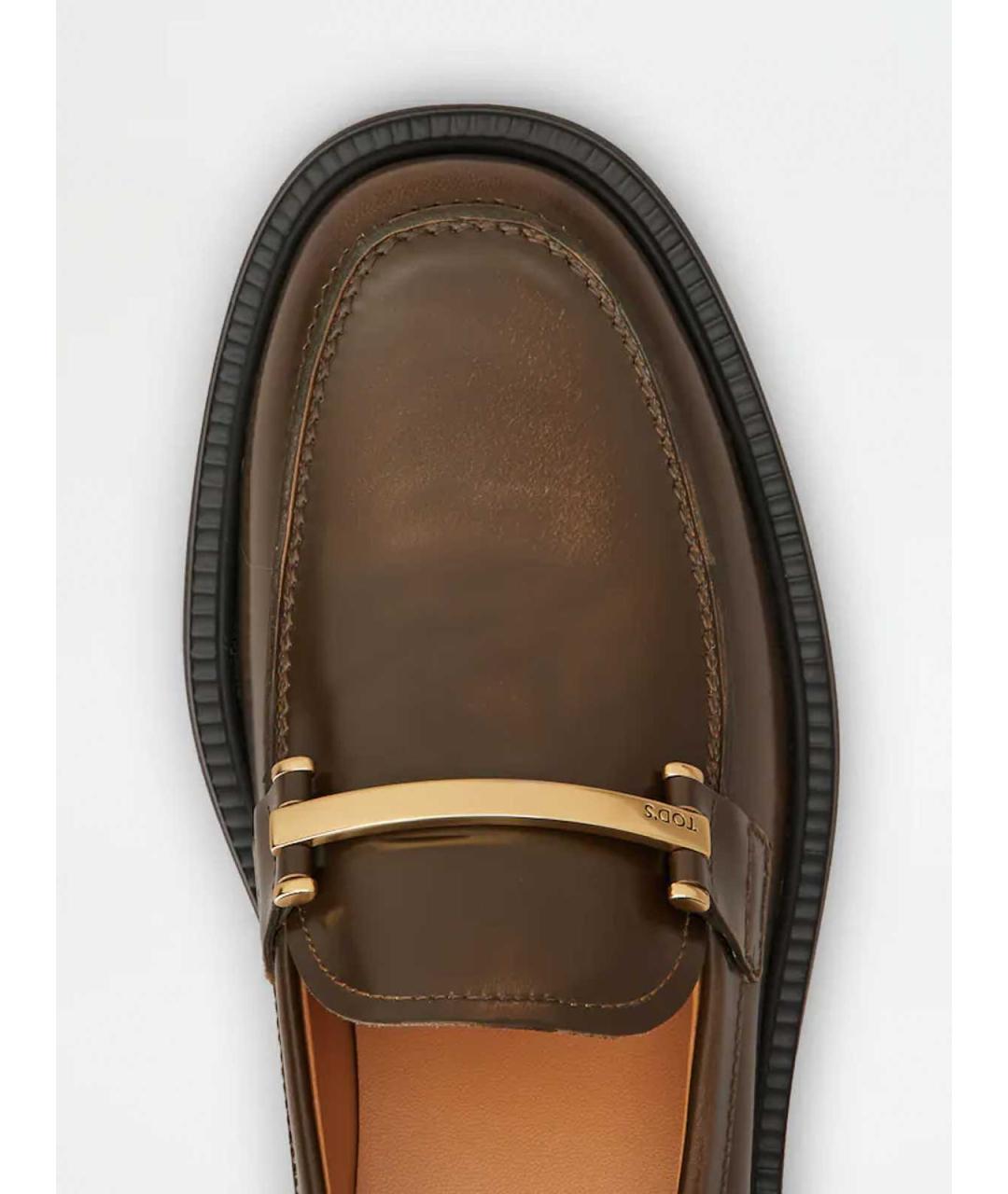 TOD'S Коричневые кожаные лоферы, фото 5