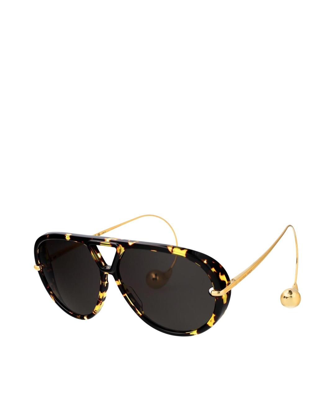 BOTTEGA VENETA Коричневые металлические солнцезащитные очки, фото 2