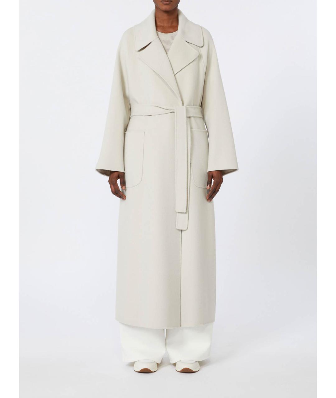 'S MAX MARA Белое шерстяное пальто, фото 3