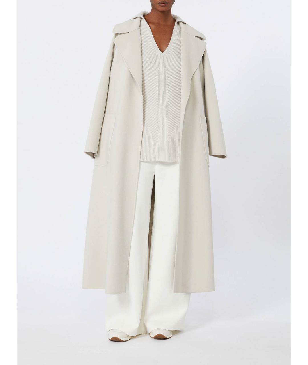 'S MAX MARA Белое шерстяное пальто, фото 2