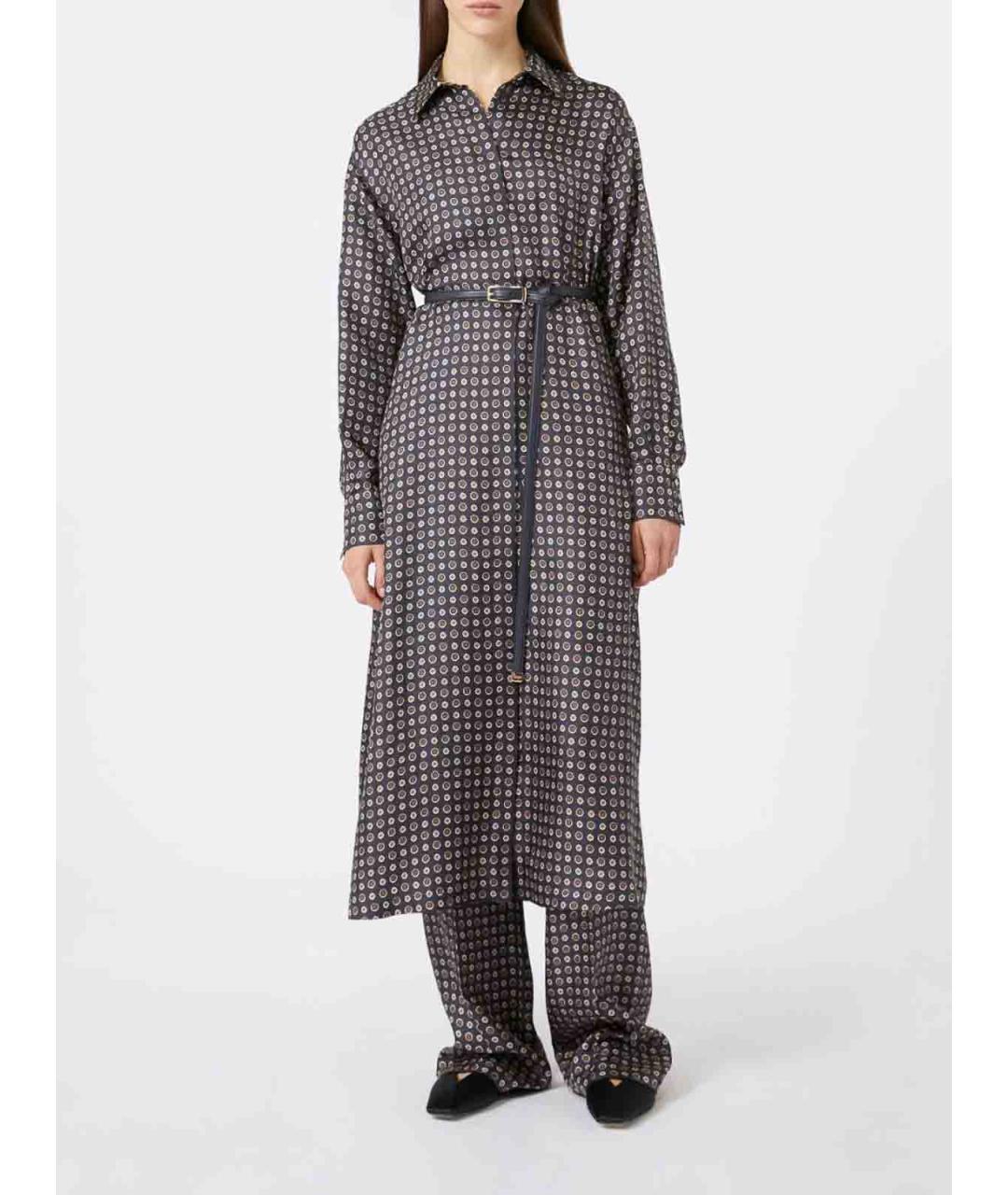 MAX MARA STUDIO Синие шелковые брюки широкие, фото 2