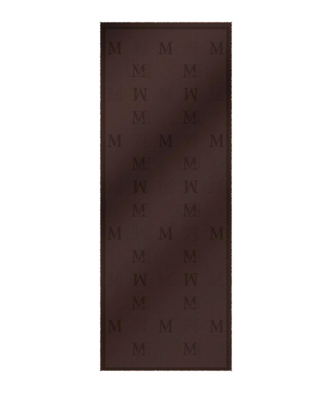 MAX MARA Коричневый шерстяной шарф, фото 1