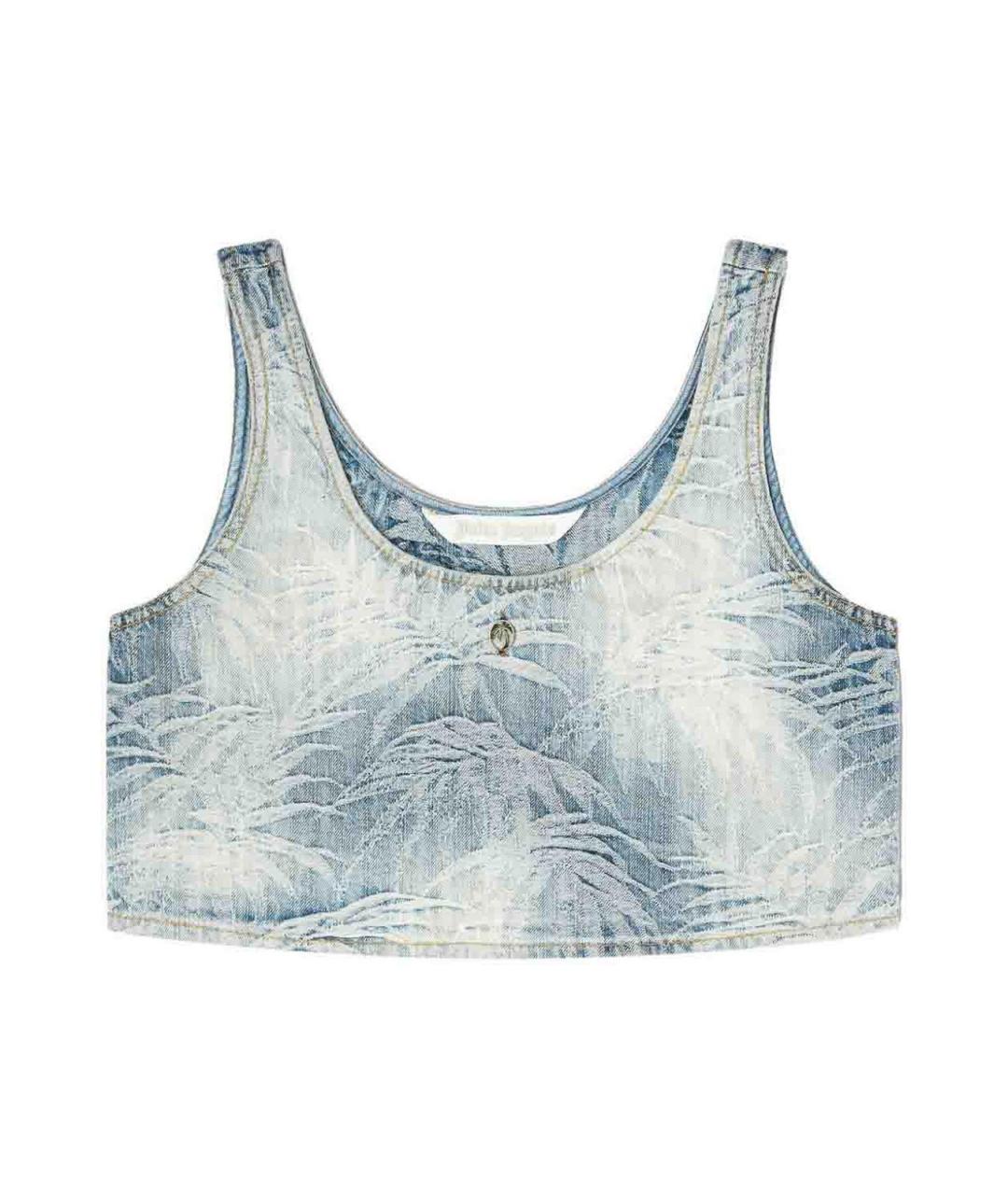 PALM ANGELS Синяя деним майка, фото 1