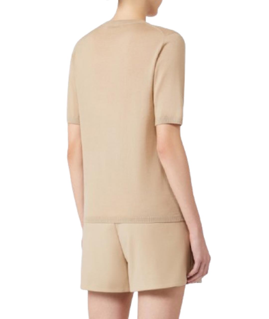 MAX MARA Бежевый шерстяной джемпер / свитер, фото 3