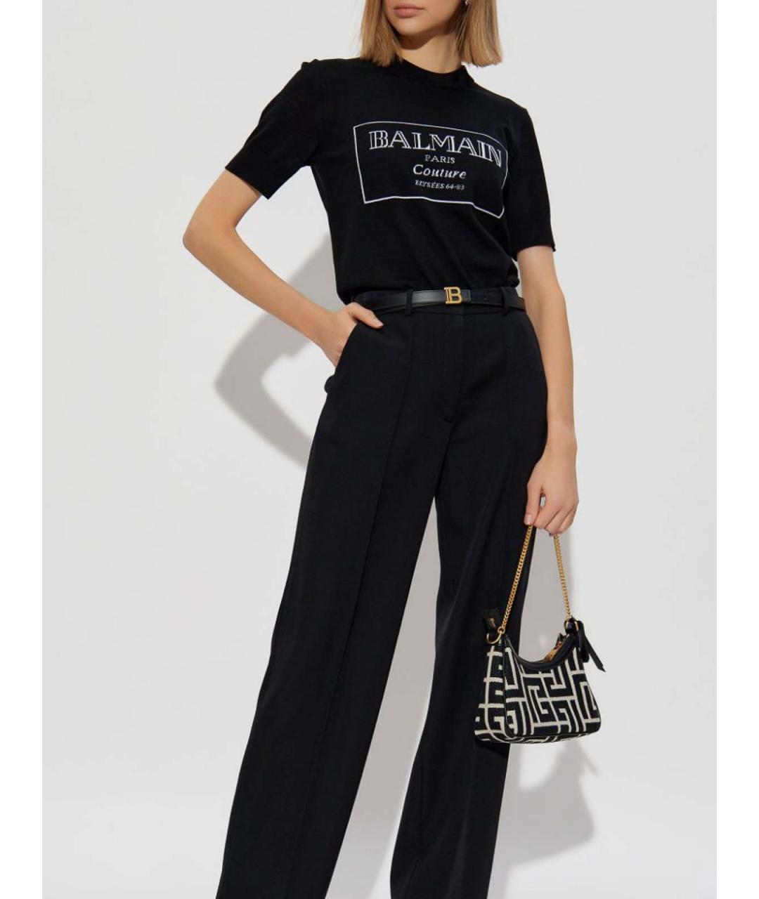 BALMAIN Черная шерстяная футболка, фото 5