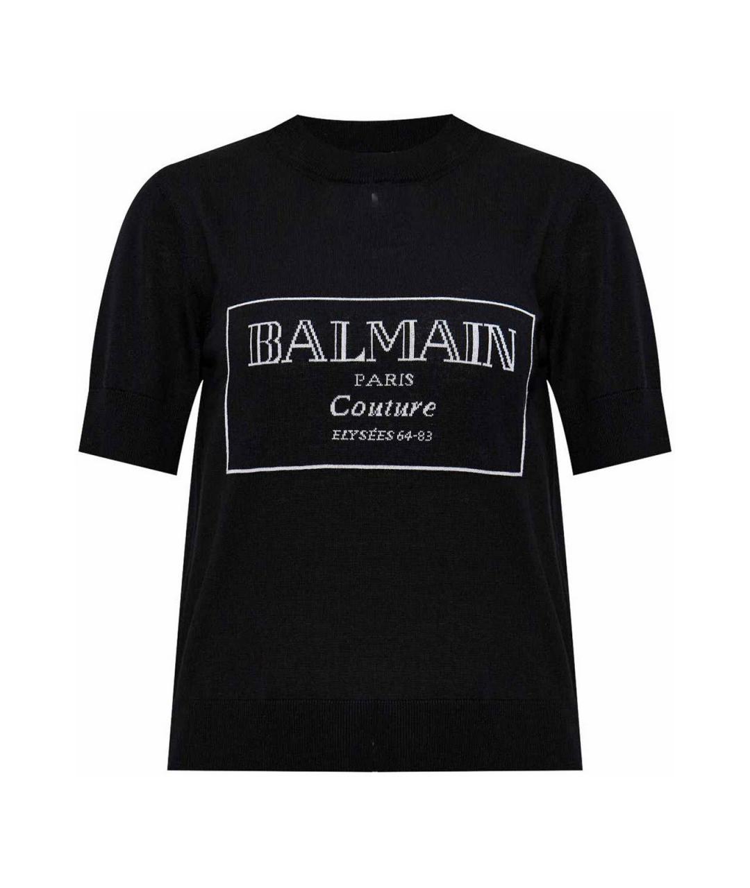 BALMAIN Черная шерстяная футболка, фото 1