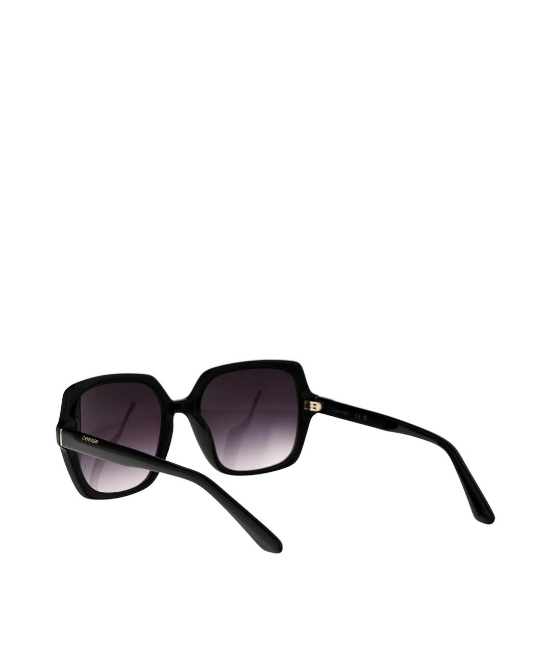 CALVIN KLEIN Черные пластиковые солнцезащитные очки, фото 4