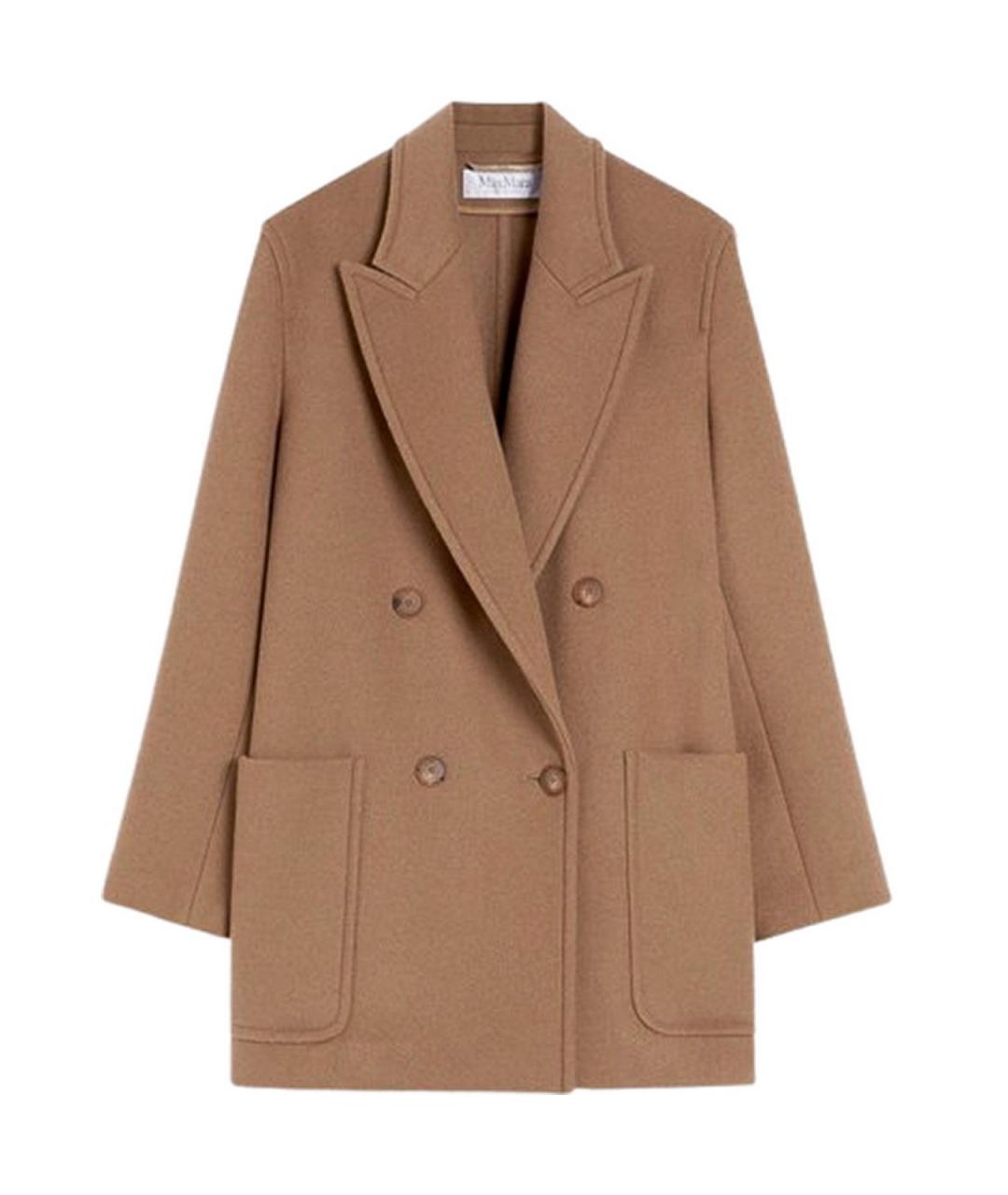 MAX MARA Коричневое кашемировое пальто, фото 1