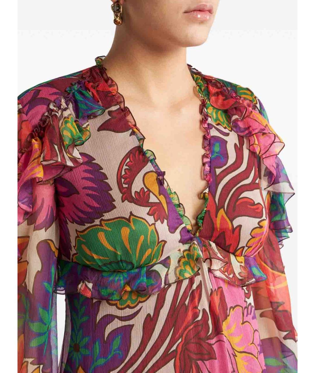 ETRO Мульти шелковое повседневное платье, фото 3