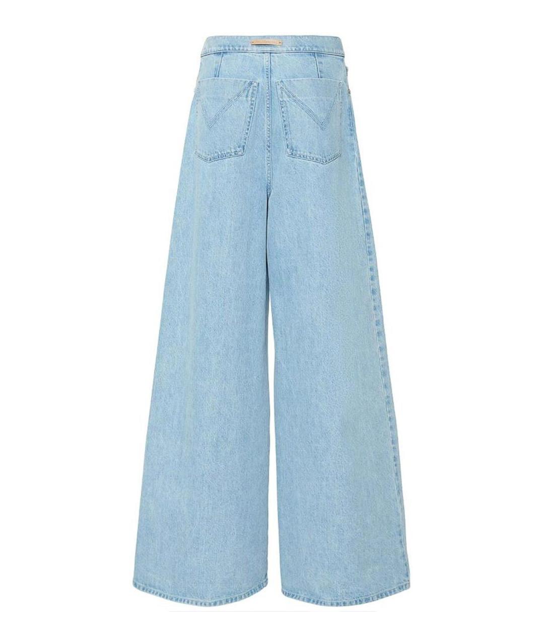 MAX MARA Синие хлопковые прямые джинсы, фото 2