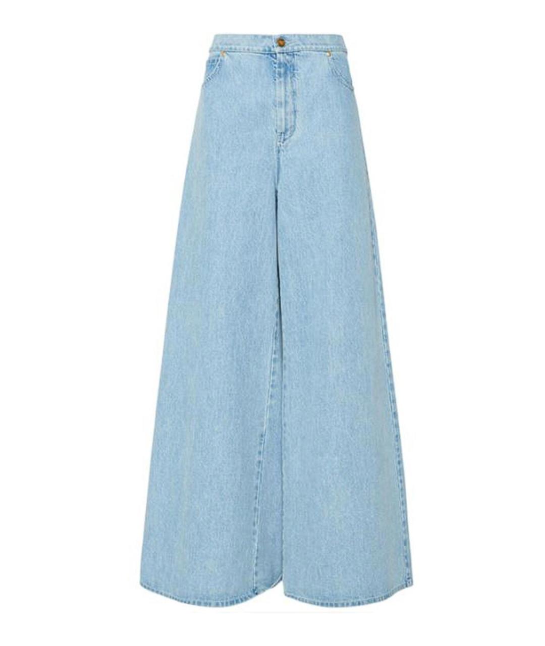 MAX MARA Синие хлопковые прямые джинсы, фото 1