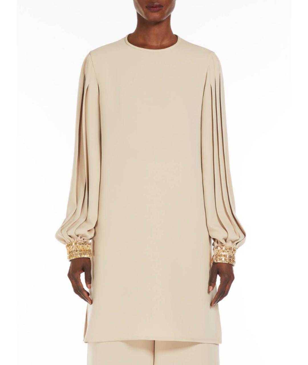 MAX MARA Бежевая полиэстеровая блузы, фото 3