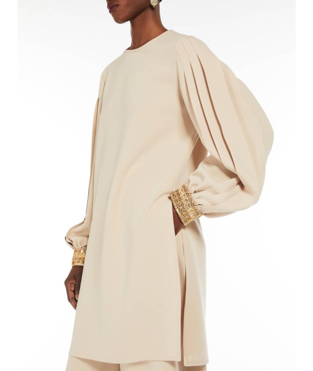 MAX MARA Бежевая полиэстеровая блузы, фото 5