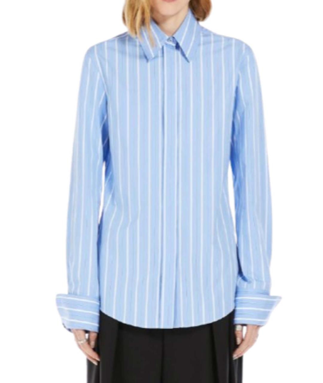 SPORTMAX Синяя хлопковая рубашка, фото 2