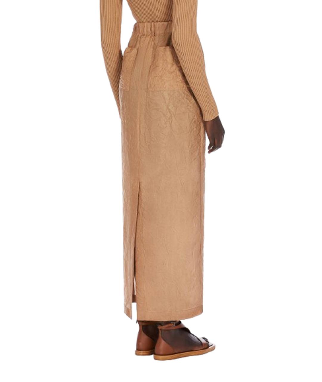 MAX MARA Коричневая юбка макси, фото 3