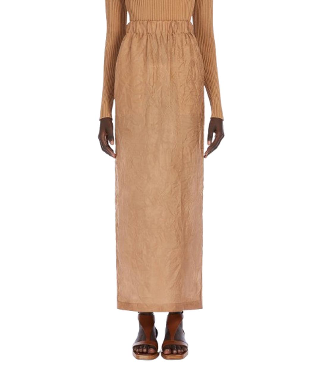 MAX MARA Коричневая юбка макси, фото 2