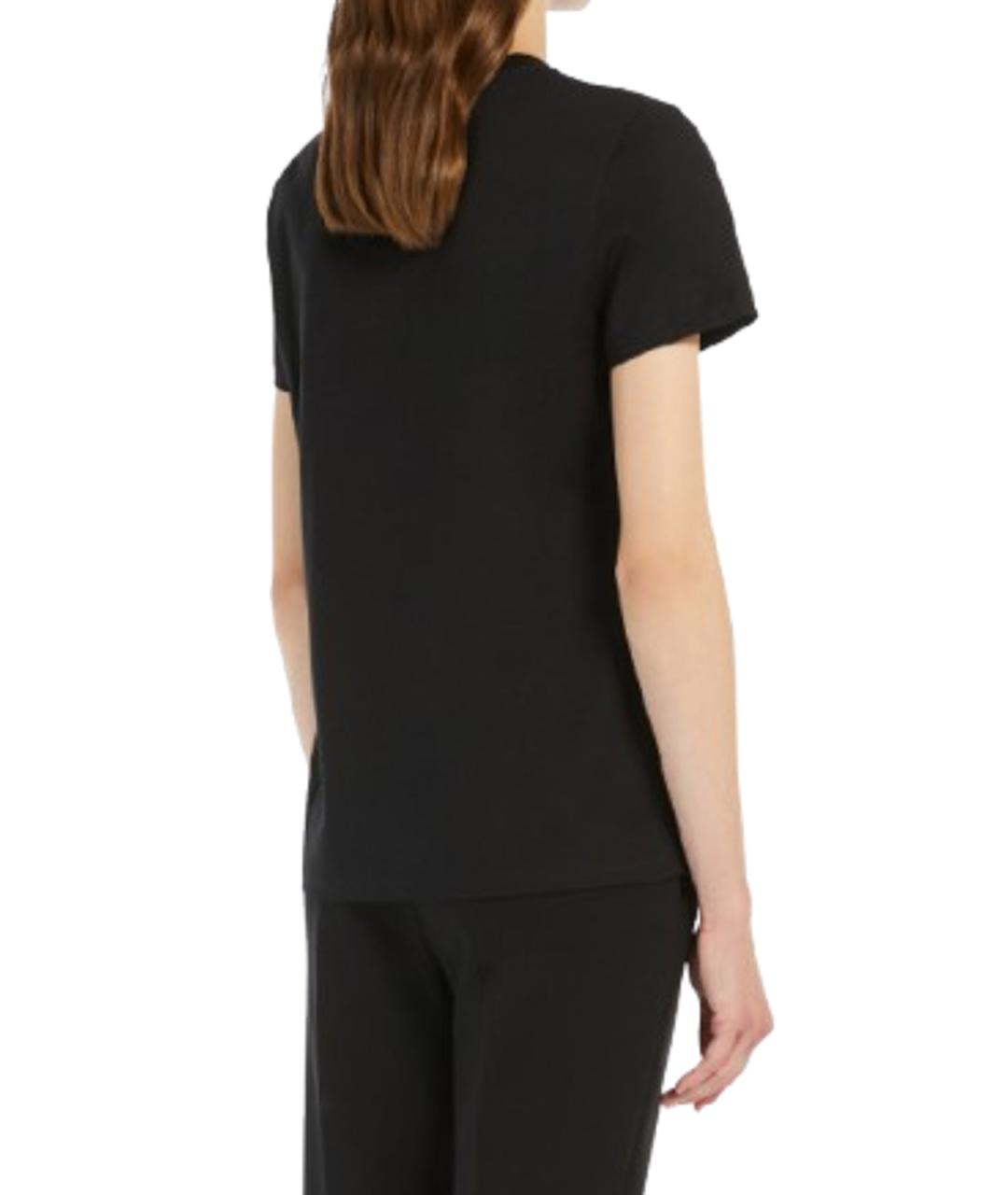 MAX MARA Черная хлопковая футболка, фото 3