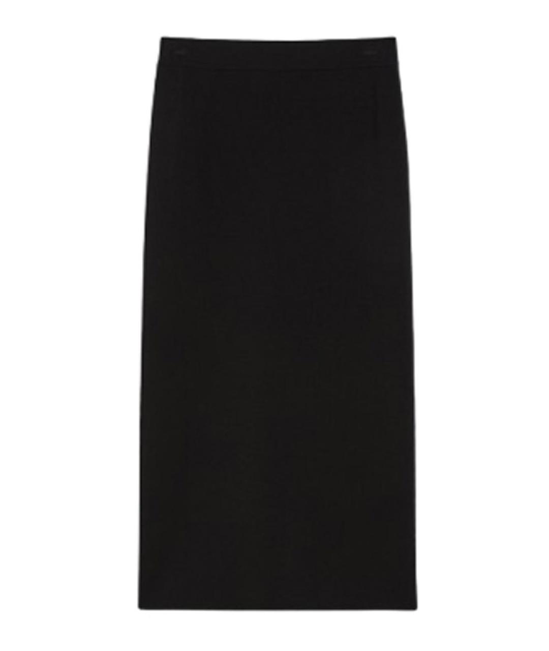 MAX MARA Черная вискозная юбка миди, фото 1