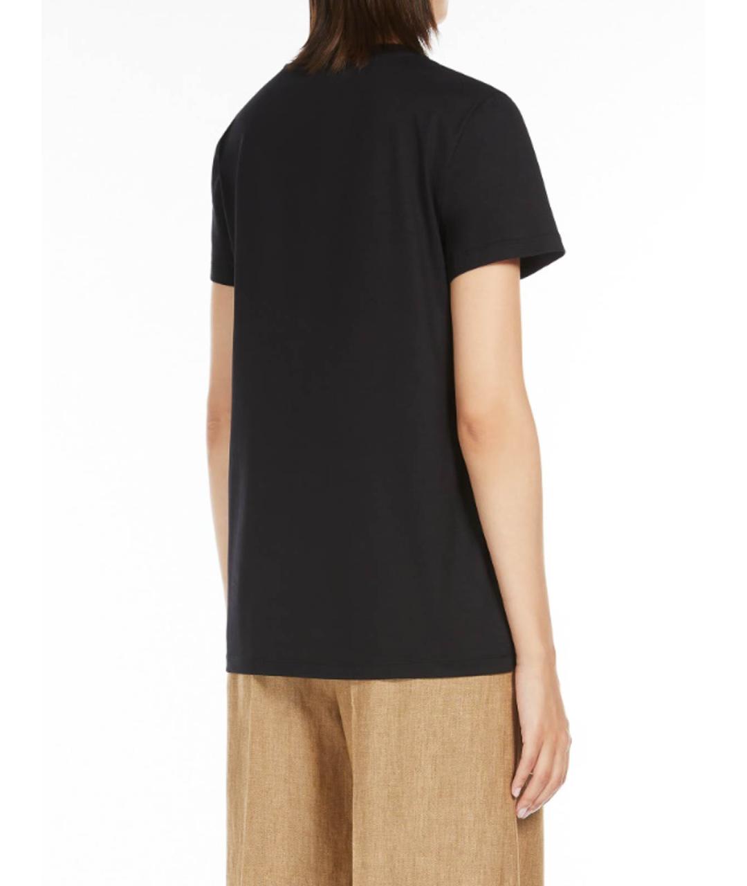 MAX MARA Черная хлопковая футболка, фото 4