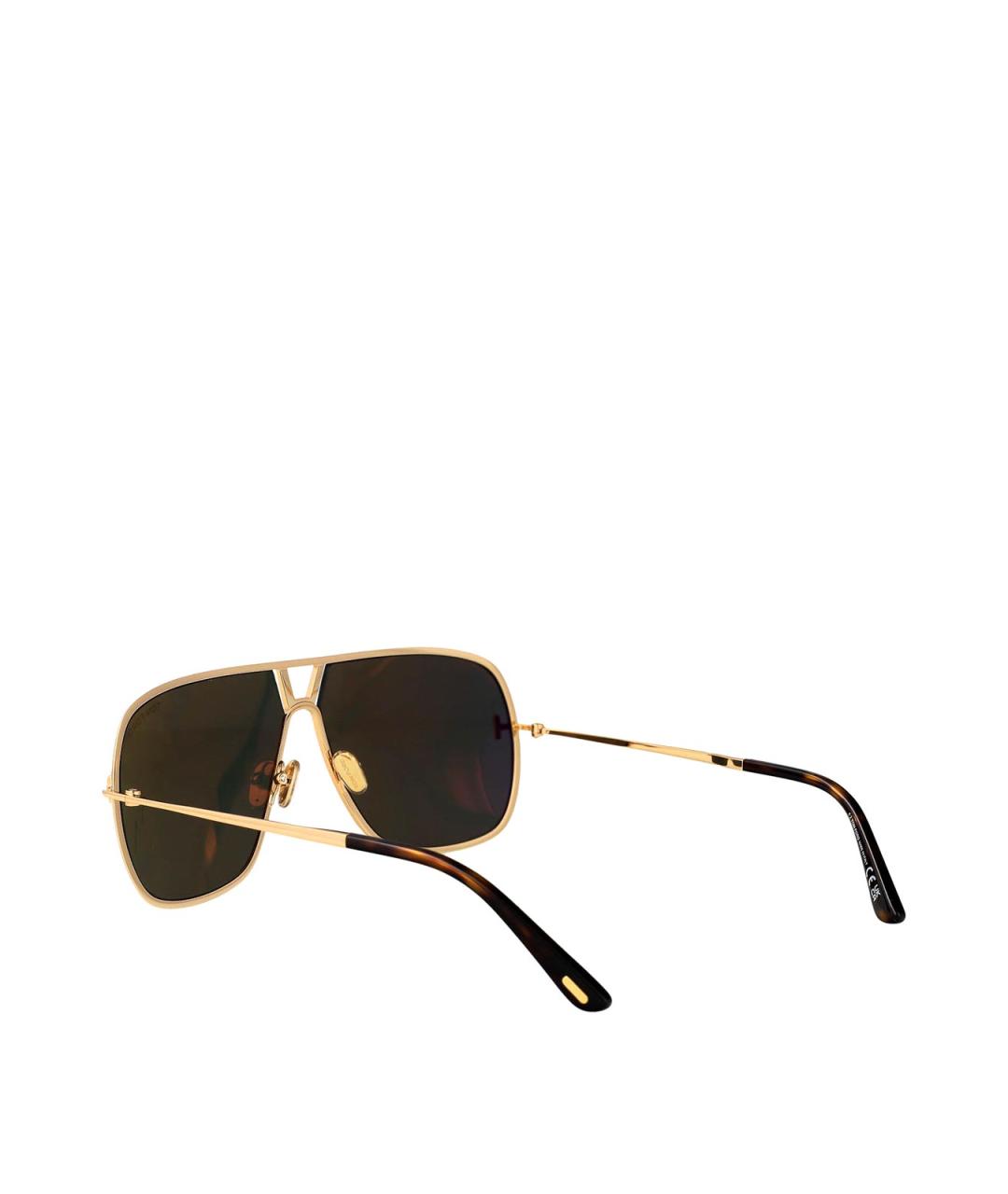 TOM FORD Золотые металлические солнцезащитные очки, фото 4