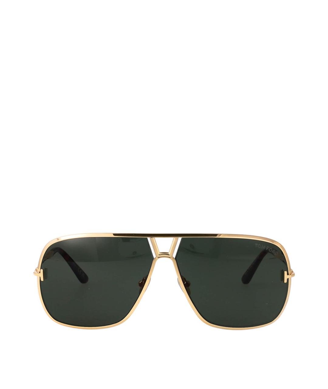 TOM FORD Золотые металлические солнцезащитные очки, фото 1