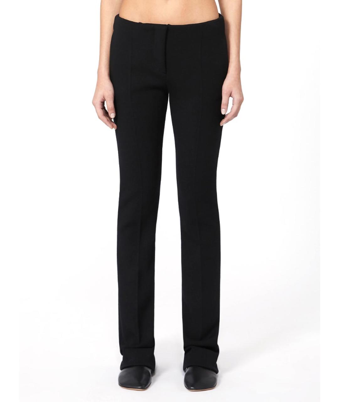 SPORTMAX Черные вискозные прямые брюки, фото 2