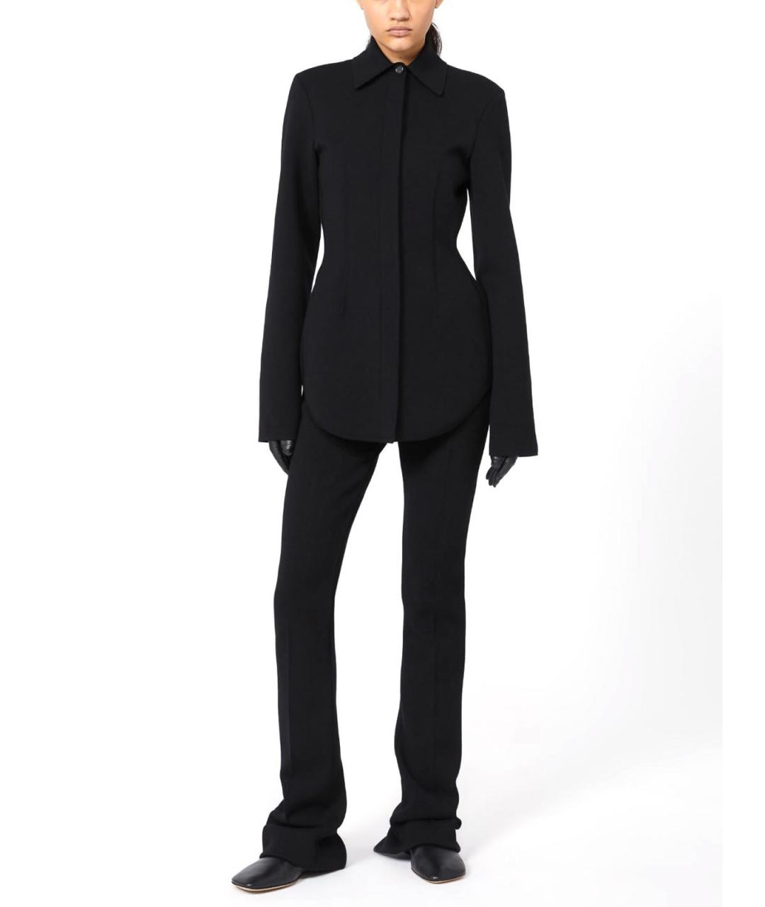 SPORTMAX Черные вискозные прямые брюки, фото 4