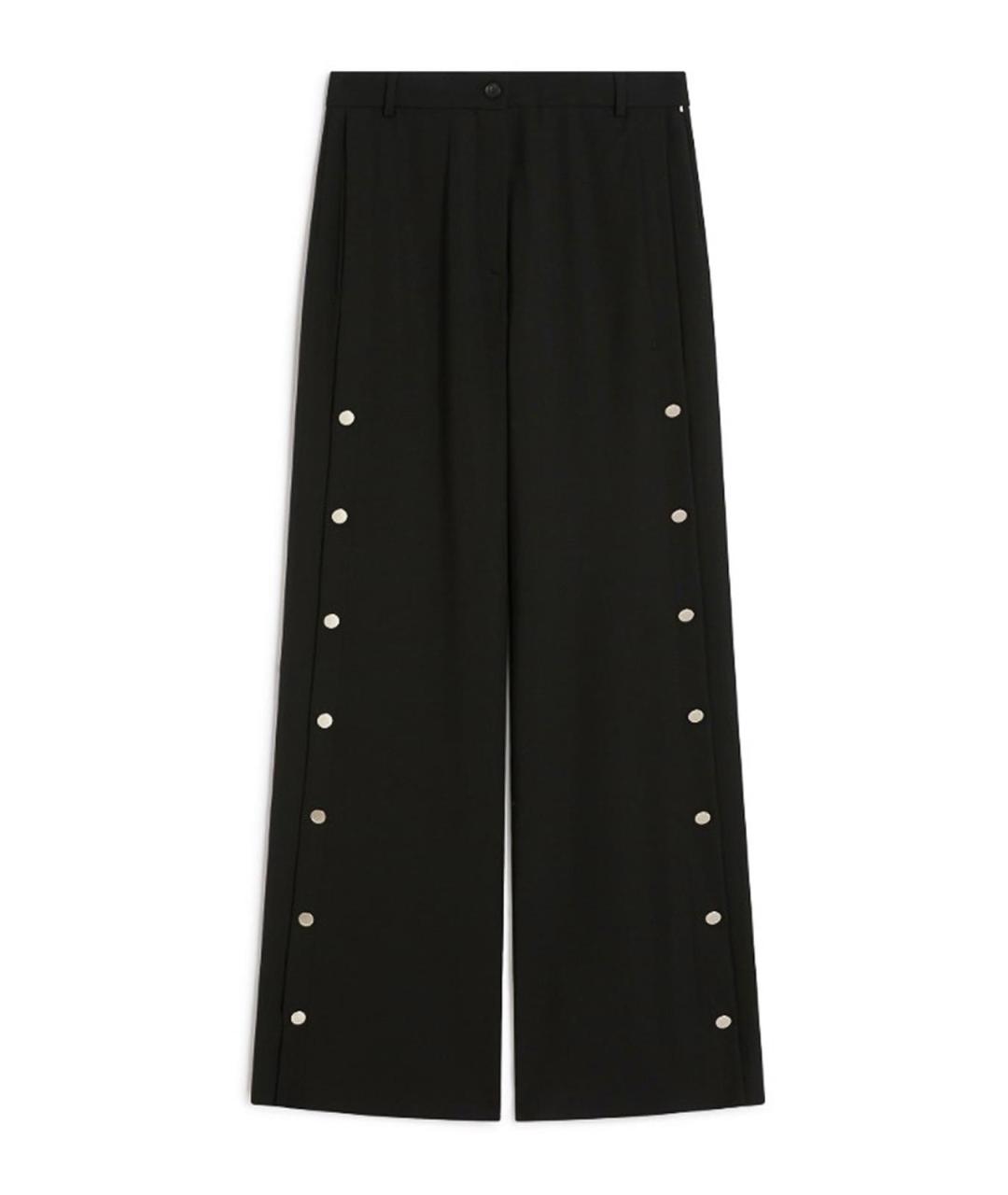 SPORTMAX Черные шерстяные прямые брюки, фото 1