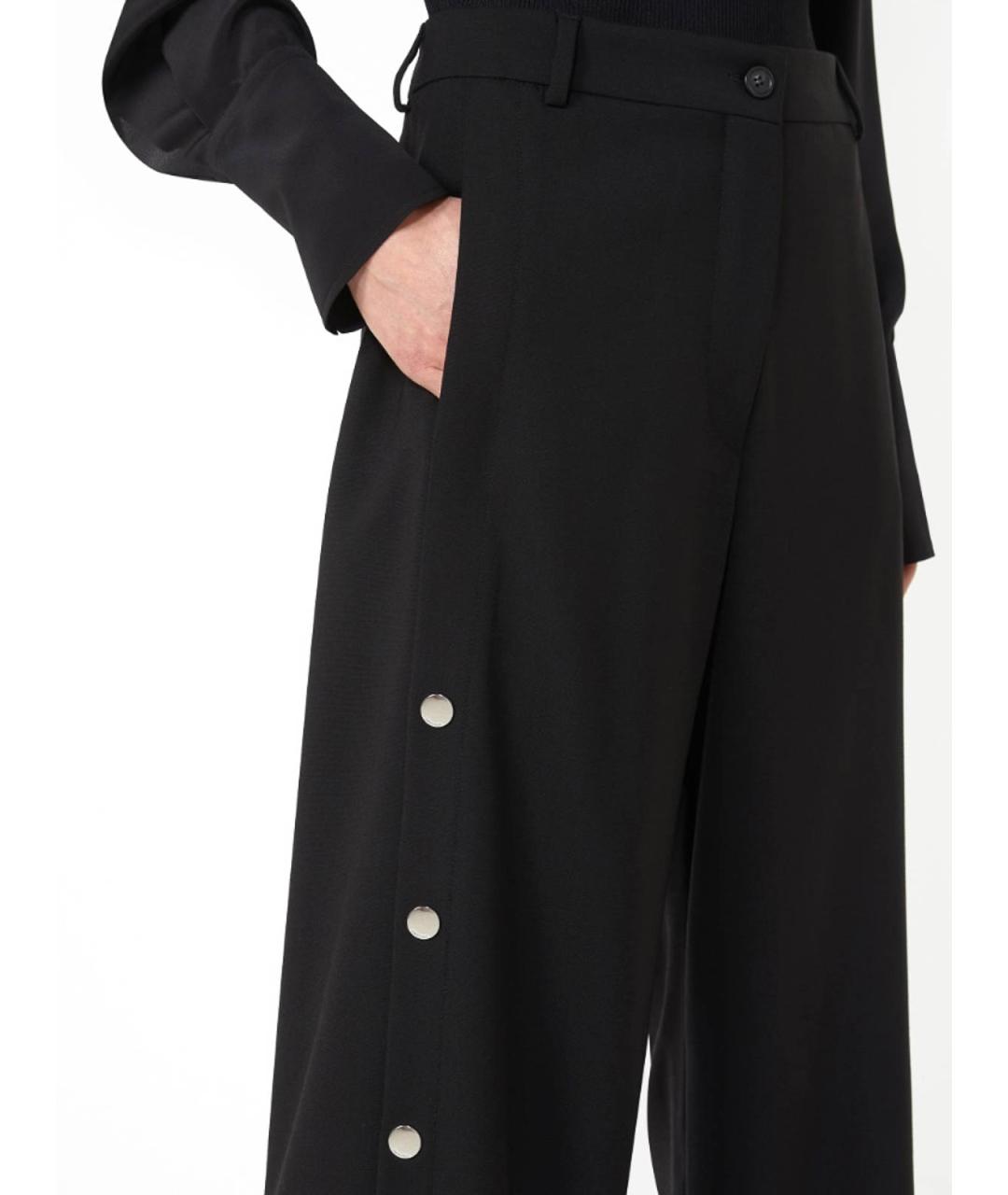 SPORTMAX Черные шерстяные прямые брюки, фото 2