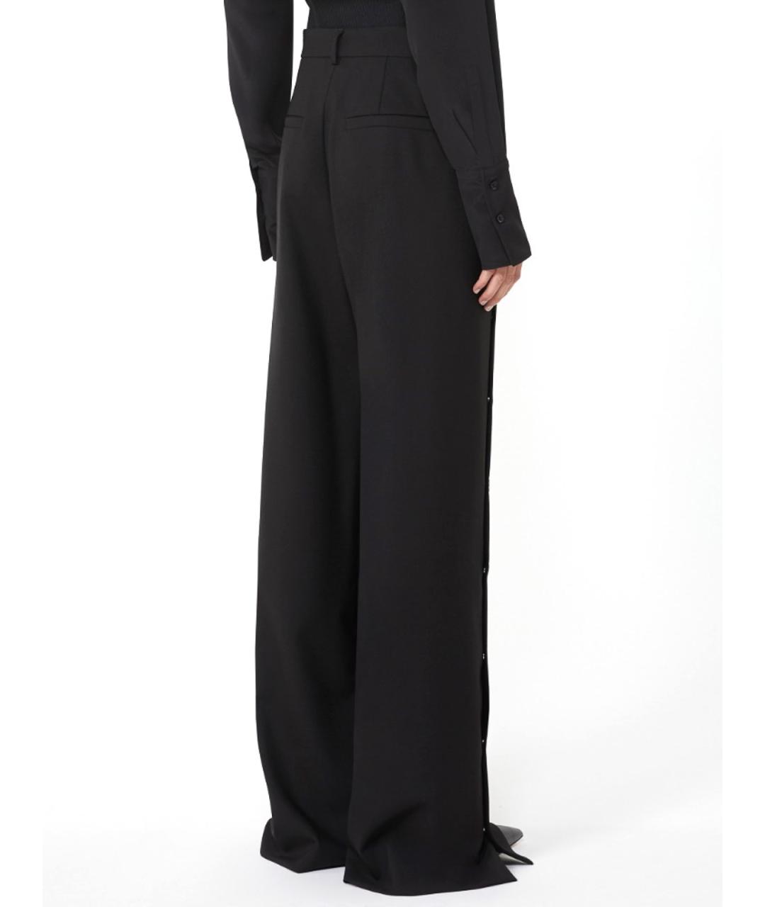 SPORTMAX Черные шерстяные прямые брюки, фото 4