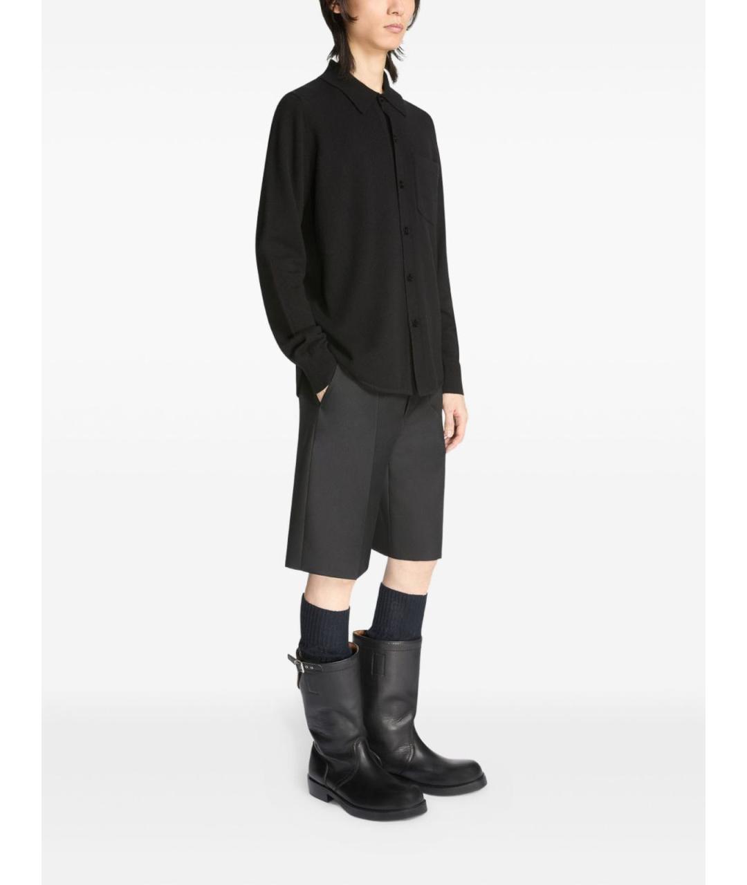 DRIES VAN NOTEN Черная кашемировая классическая рубашка, фото 3