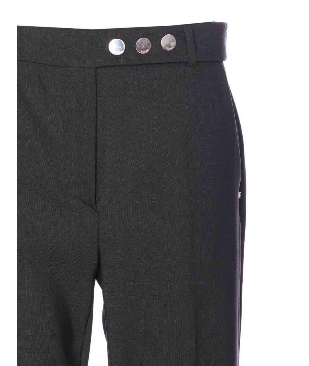 SPORTMAX Черные шерстяные прямые брюки, фото 4
