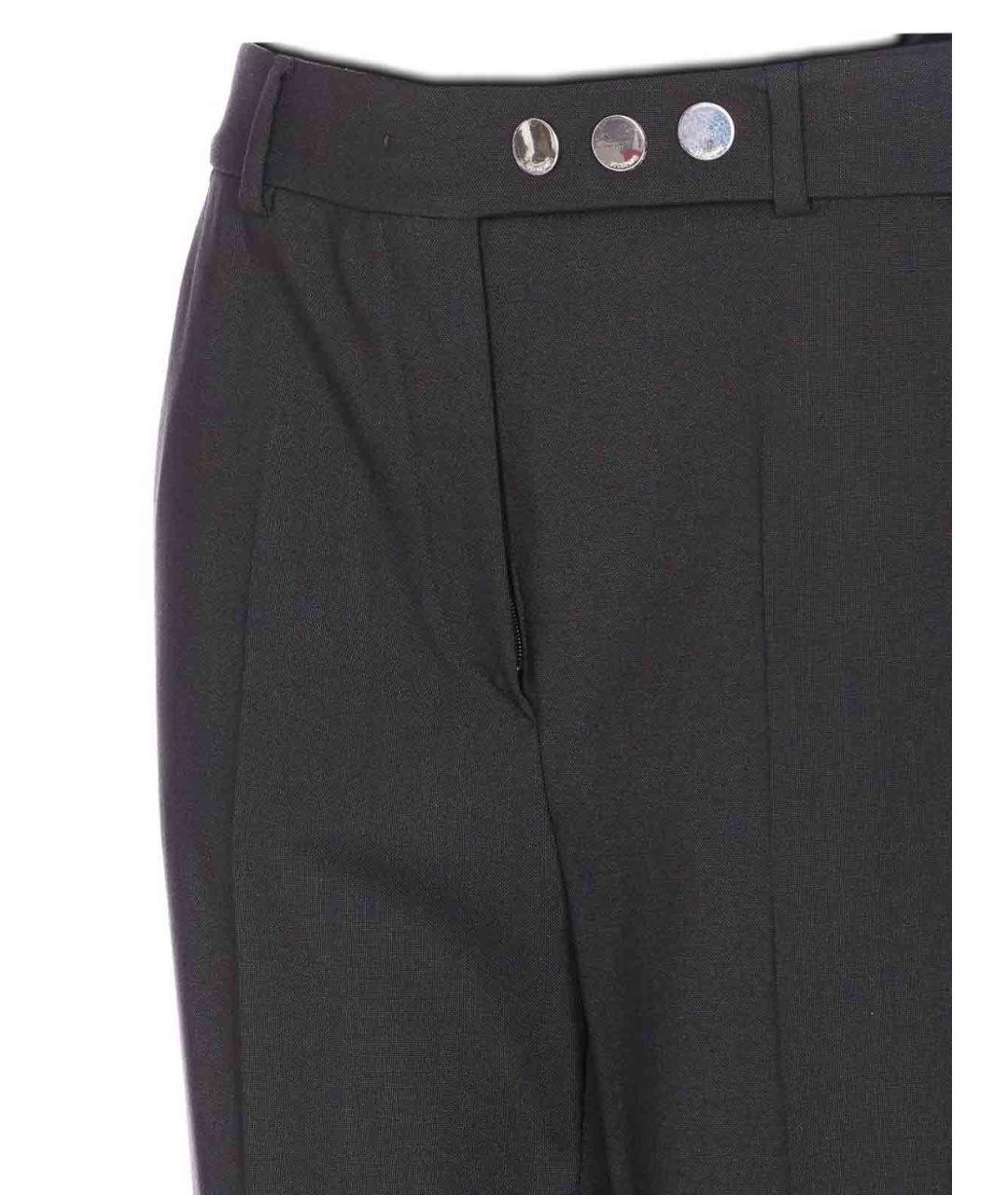 SPORTMAX Черные шерстяные прямые брюки, фото 2