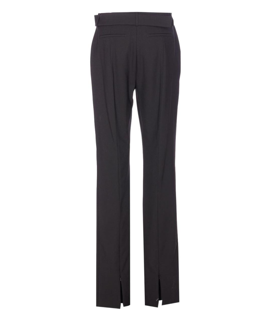 SPORTMAX Черные шерстяные прямые брюки, фото 3
