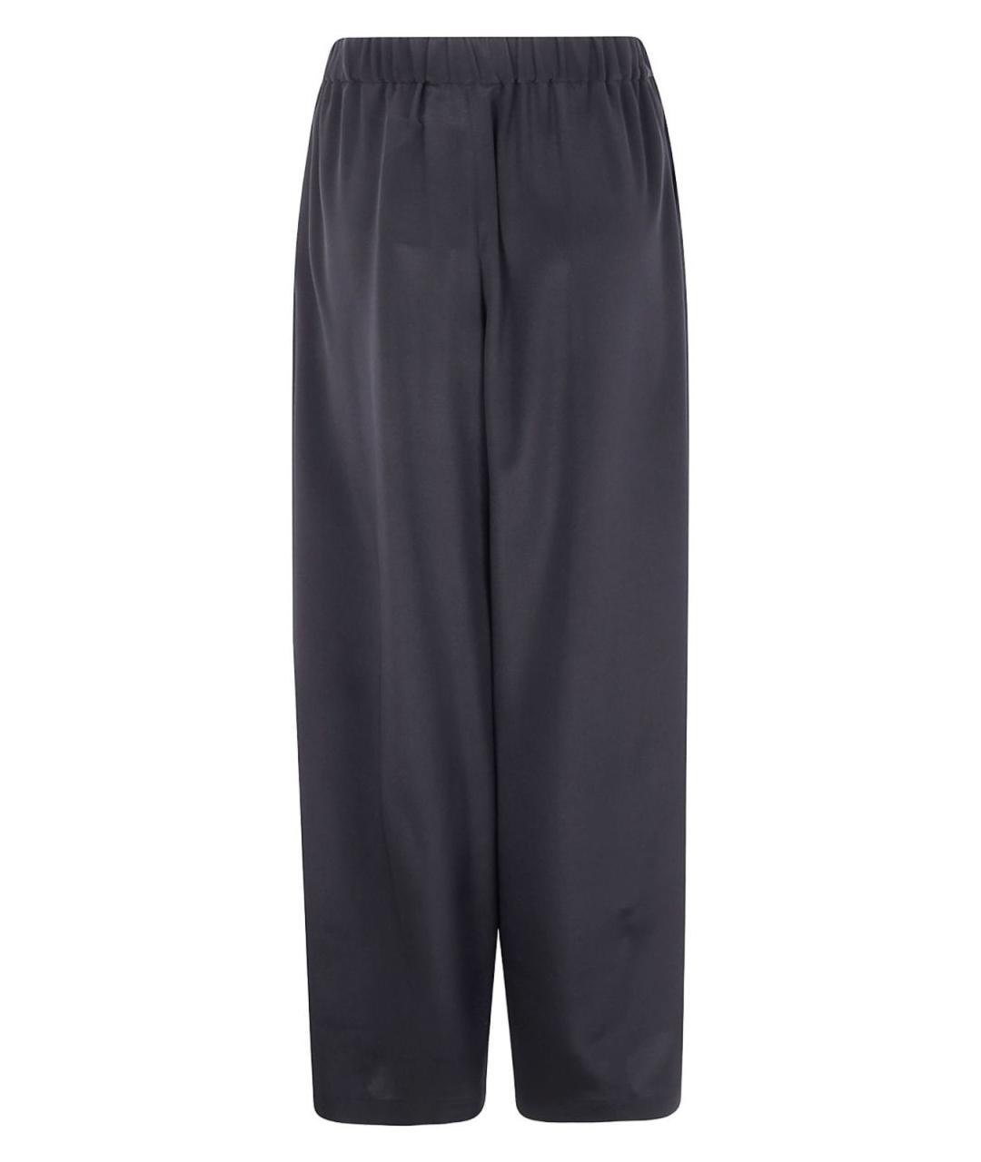 MAX MARA Черные шелковые брюки широкие, фото 2