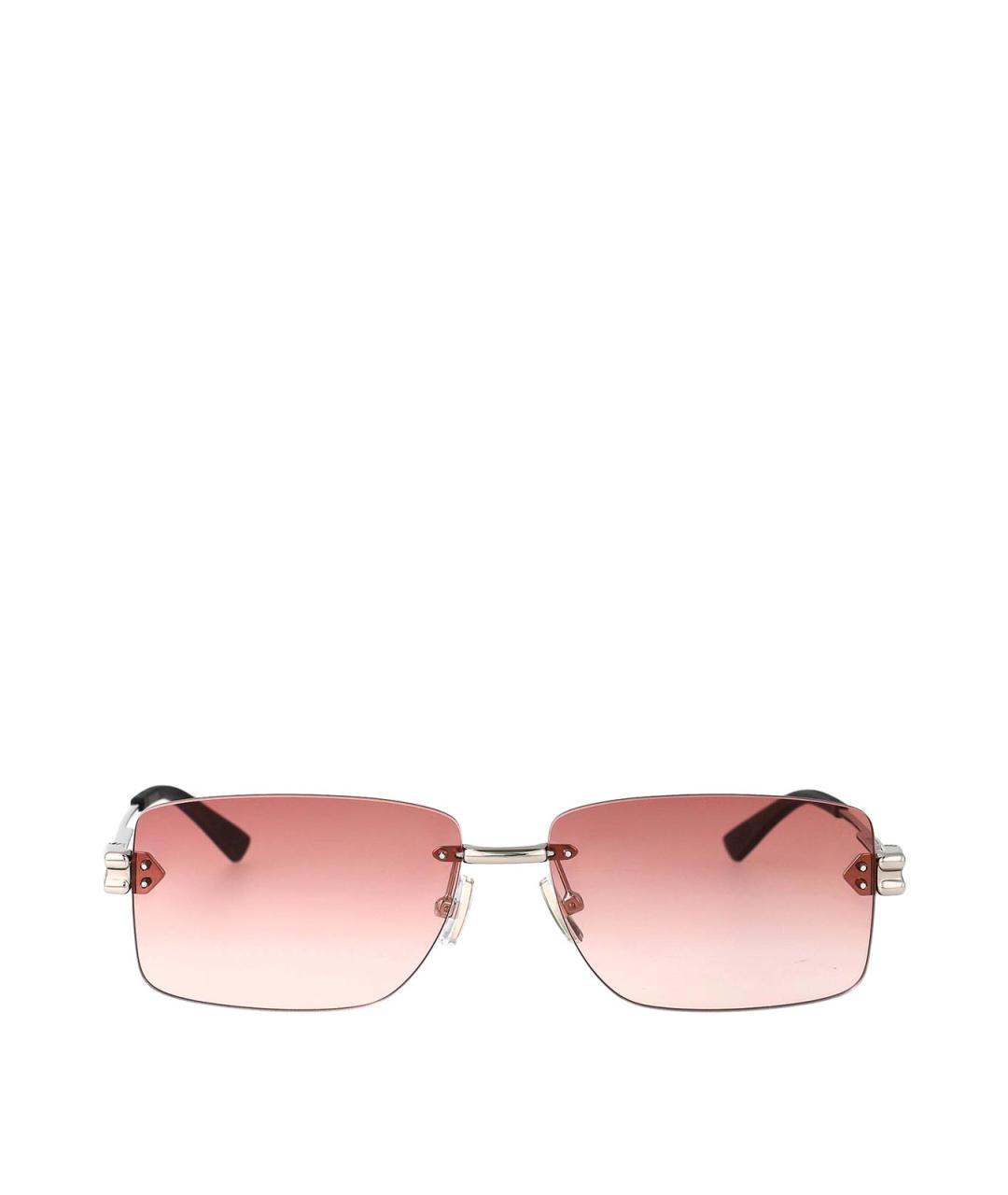 BOTTEGA VENETA Серебряные металлические солнцезащитные очки, фото 1