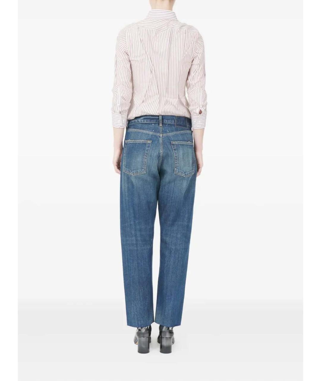 MAISON MARGIELA Синие хлопковые прямые джинсы, фото 3