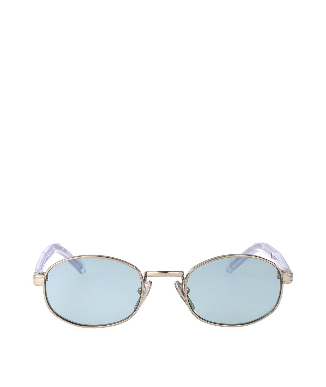 PRADA Серебряные металлические солнцезащитные очки, фото 1