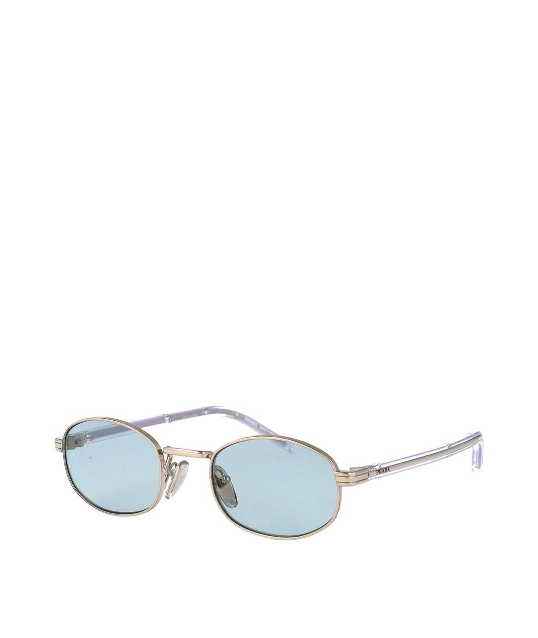 PRADA Серебряные металлические солнцезащитные очки, фото 2