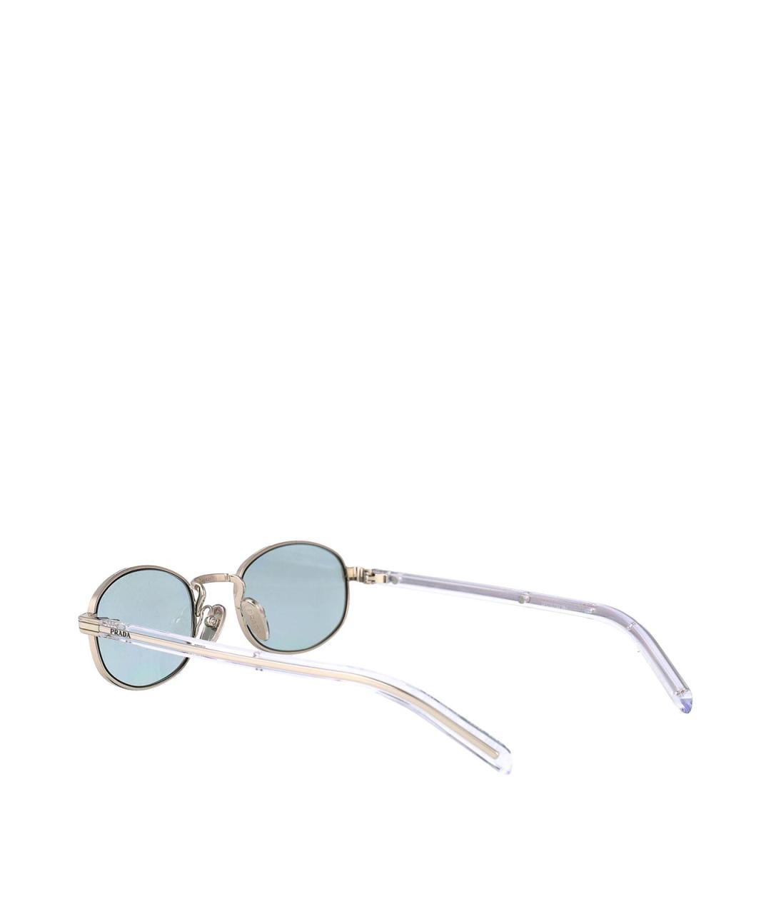 PRADA Серебряные металлические солнцезащитные очки, фото 4