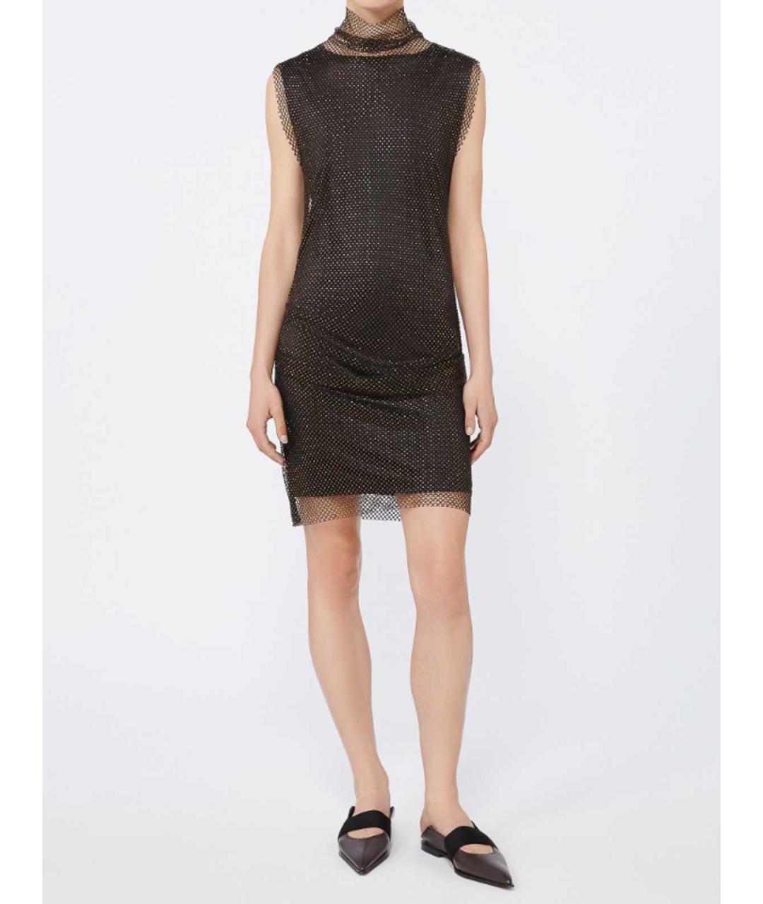 SPORTMAX Черное вискозное повседневное платье, фото 3