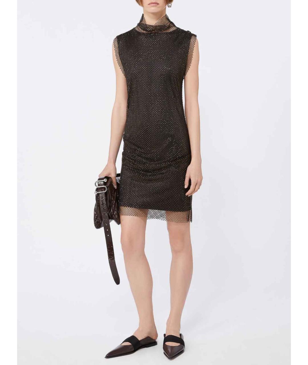 SPORTMAX Черное вискозное повседневное платье, фото 2
