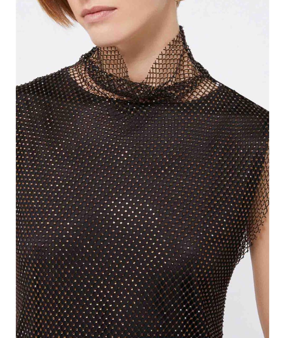 SPORTMAX Черное вискозное повседневное платье, фото 5