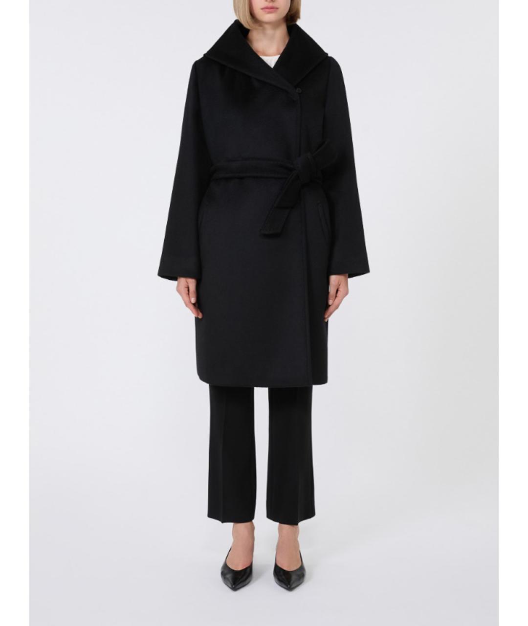 MAX MARA STUDIO Черное шерстяное пальто, фото 3