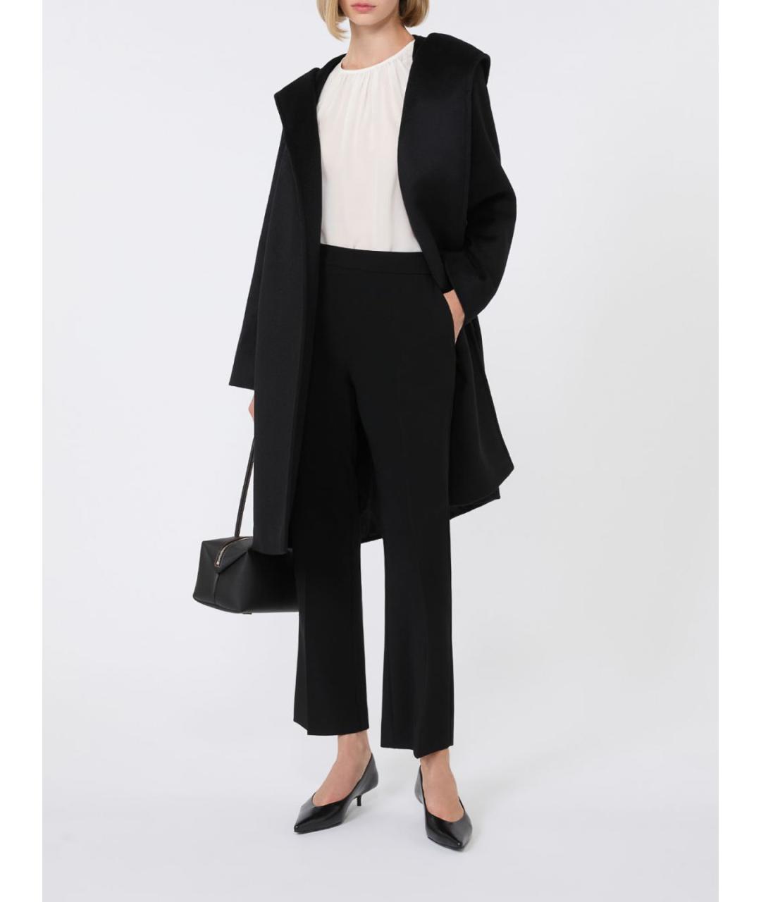 MAX MARA STUDIO Черное шерстяное пальто, фото 2