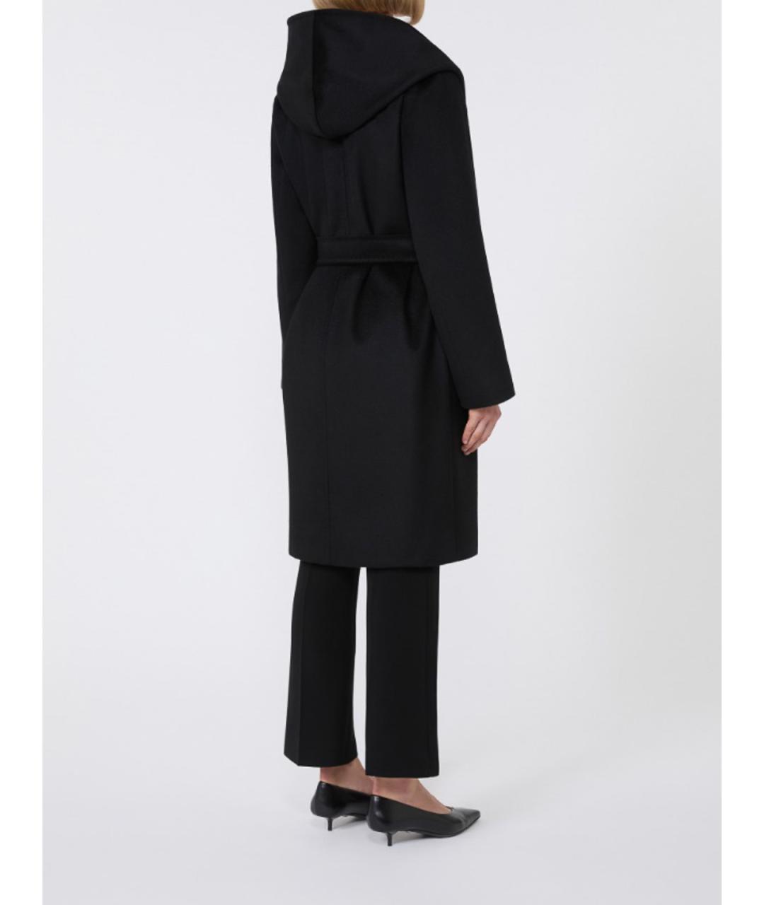 MAX MARA STUDIO Черное шерстяное пальто, фото 4