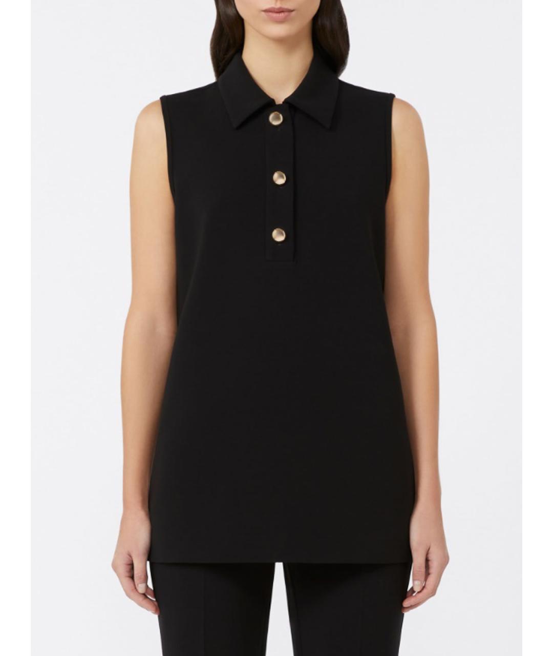 MAX MARA STUDIO Черная полиэстеровая блузы, фото 3
