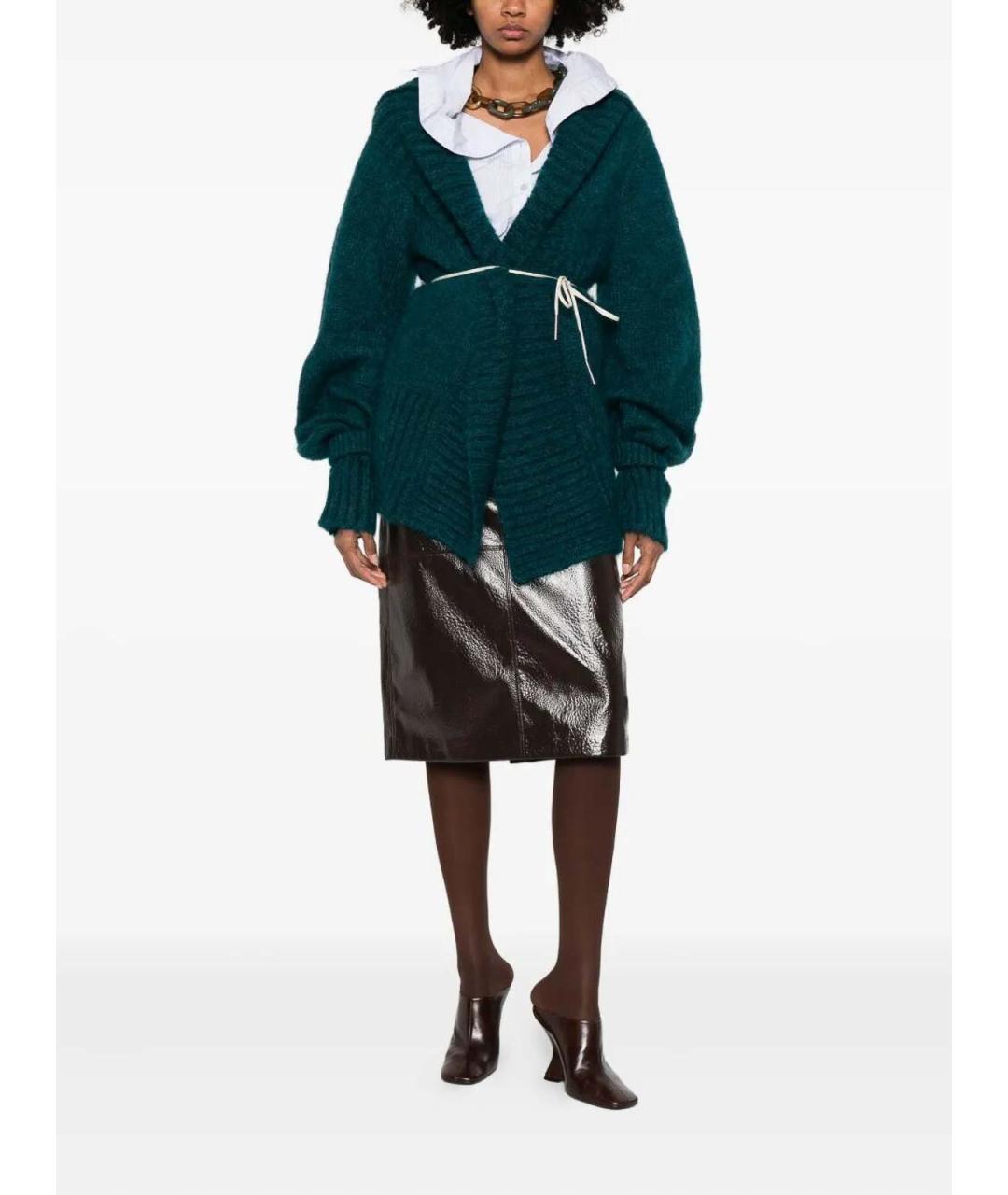 DRIES VAN NOTEN Зеленый шерстяной кардиган, фото 3