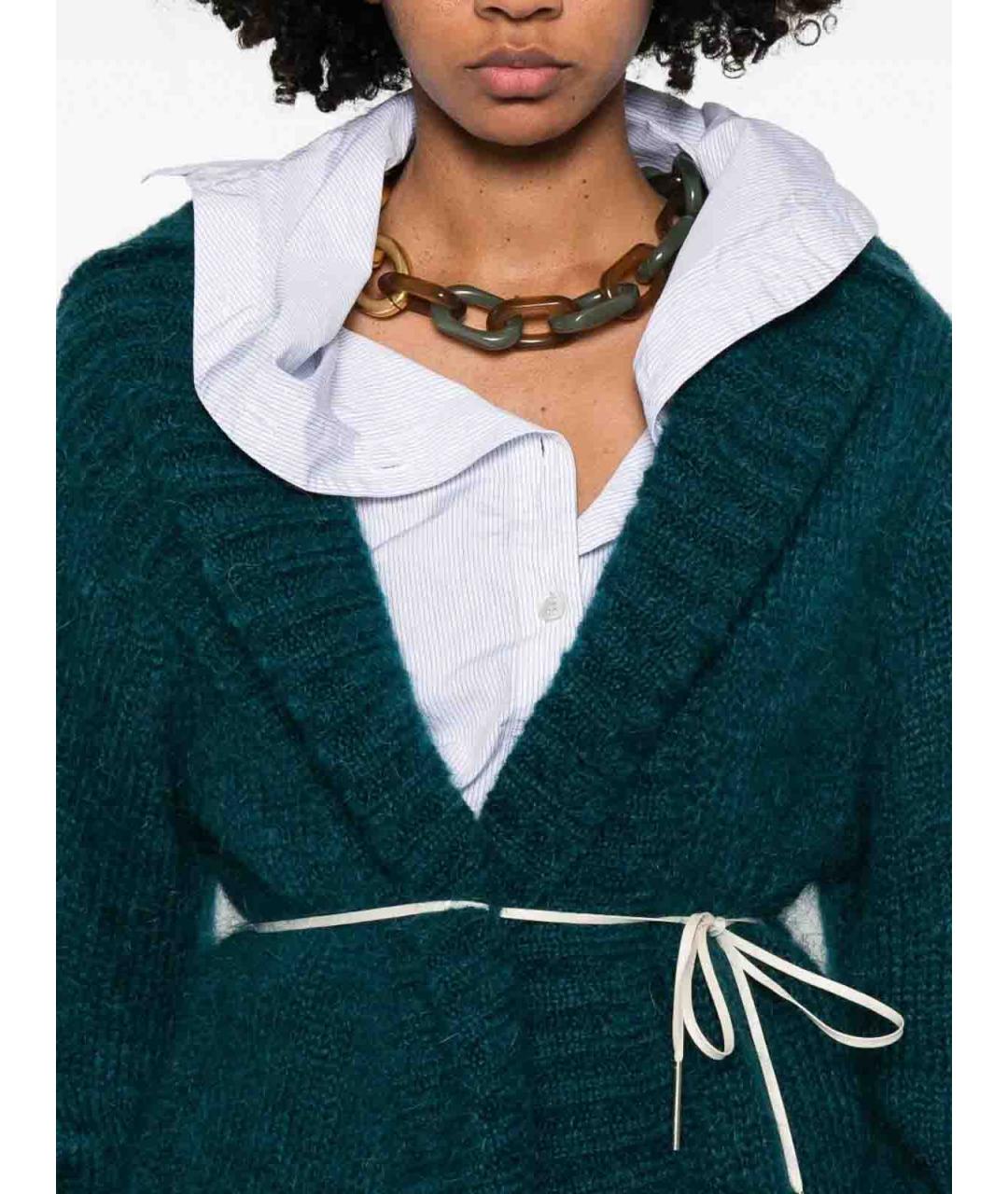 DRIES VAN NOTEN Зеленый шерстяной кардиган, фото 2