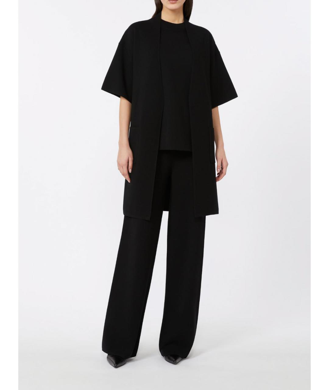 MAX MARA STUDIO Черные вискозные брюки широкие, фото 2